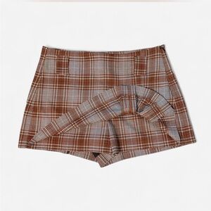 Free People Plaid Brown Women's Skort